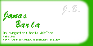 janos barla business card